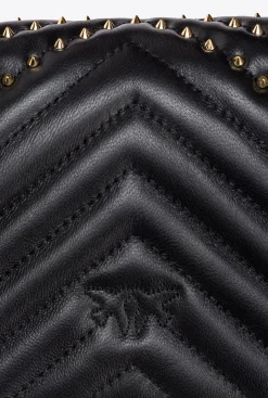 Sacs De Soirée|PINKO Mini Love Bag Click Chevron Studs Noir-Vieil Or