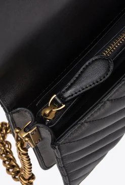 Sacs De Soirée|PINKO Mini Love Bag Click Chevron Studs Noir-Vieil Or