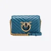 Sacs À Bandoulière|PINKO Mini Love Bag Click Chevron Sarcelle-Or Antique