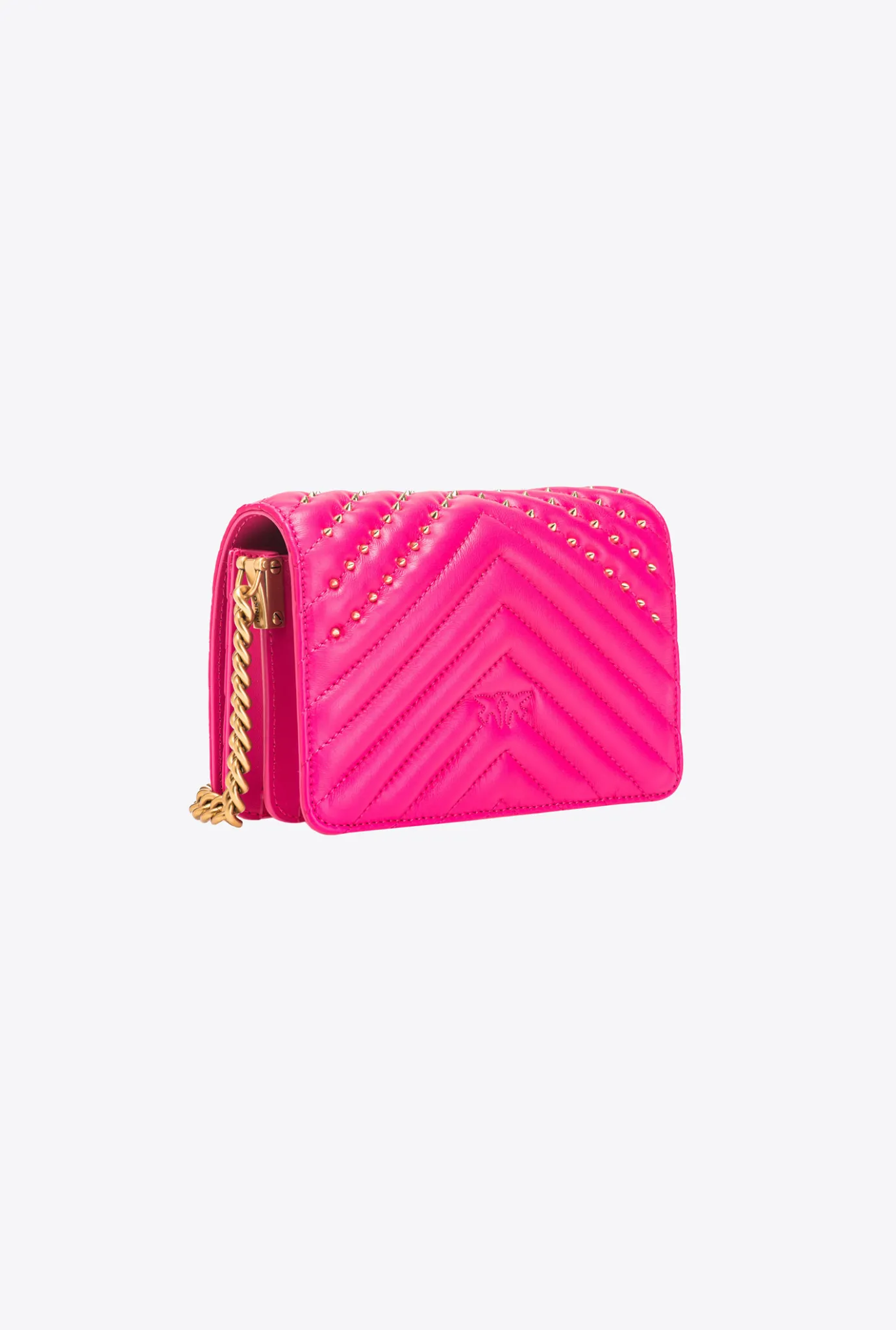 Sacs De Soirée|PINKO Mini Love Bag Click Chevron Studs Rose Pinko-Or Antique