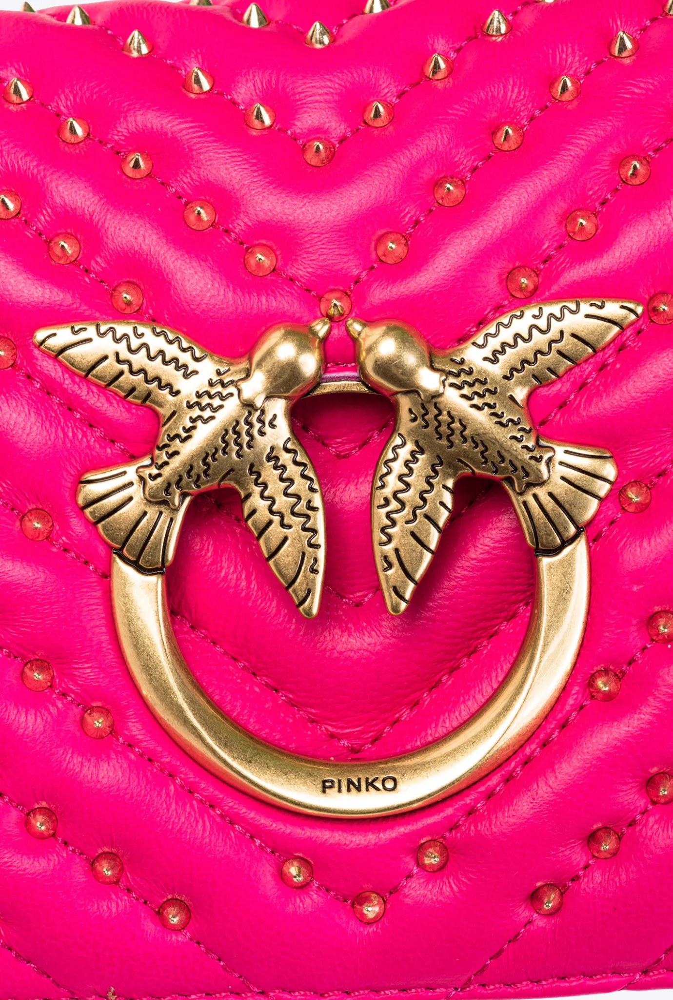 Sacs De Soirée|PINKO Mini Love Bag Click Chevron Studs Rose Pinko-Or Antique