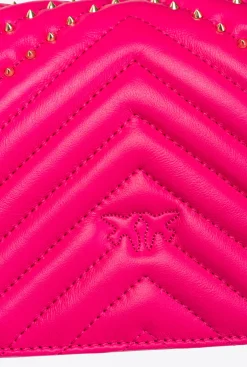Sacs De Soirée|PINKO Mini Love Bag Click Chevron Studs Rose Pinko-Or Antique