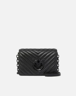 Sacs À Bandoulière|PINKO Mini Love Bag Click Chevron Noir Limousine Color Block