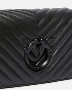 Sacs À Bandoulière|PINKO Mini Love Bag Click Chevron Noir Limousine Color Block