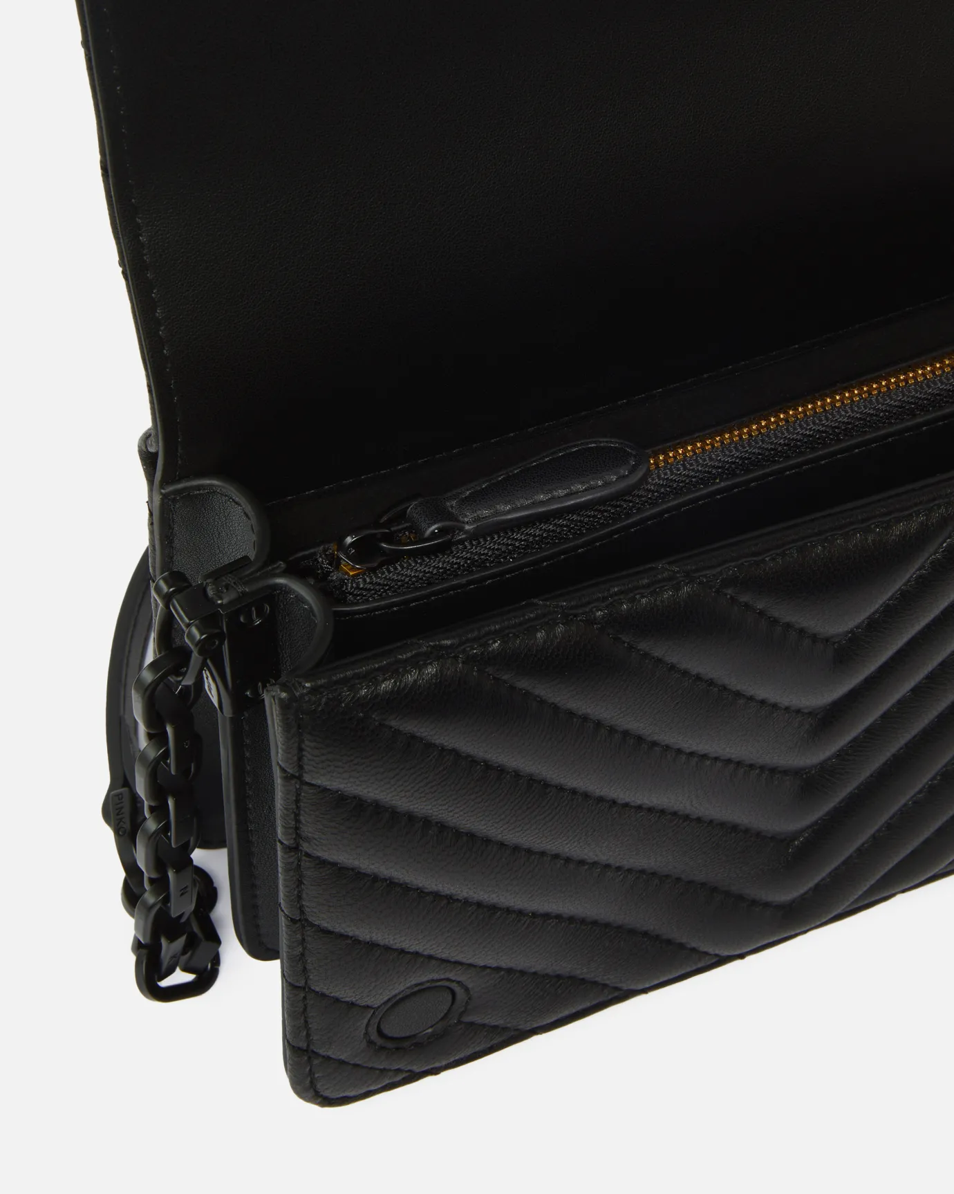 Sacs À Bandoulière|PINKO Mini Love Bag Click Chevron Noir Limousine Color Block