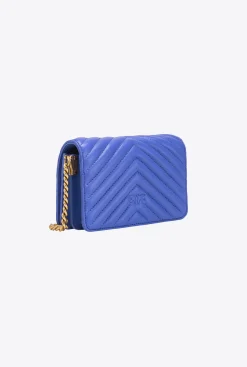 Sacs À Bandoulière|PINKO Mini Love Bag Click Chevron Bleu Corse-Or Antique