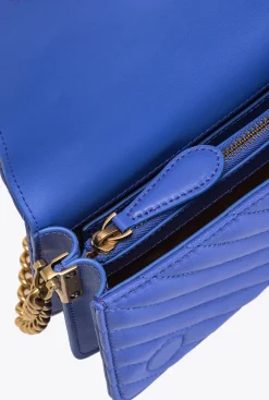 Sacs À Bandoulière|PINKO Mini Love Bag Click Chevron Bleu Corse-Or Antique