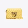 Sacs À Bandoulière|PINKO Mini Love Bag Click Chevron Jewel Jaune Aqueux-Or Antique