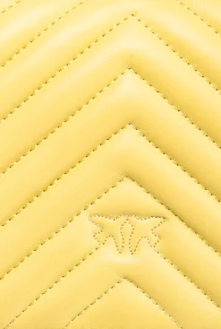 Sacs À Bandoulière|PINKO Mini Love Bag Click Chevron Jewel Jaune Aqueux-Or Antique