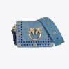 Sacs À Bandoulière|PINKO Mini Love Bag Click En Denim Denim-Or Antique