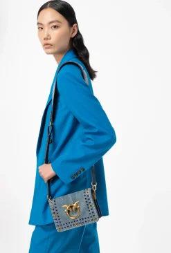 Sacs À Bandoulière|PINKO Mini Love Bag Click En Denim Denim-Or Antique