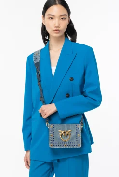 Sacs À Bandoulière|PINKO Mini Love Bag Click En Denim Denim-Or Antique