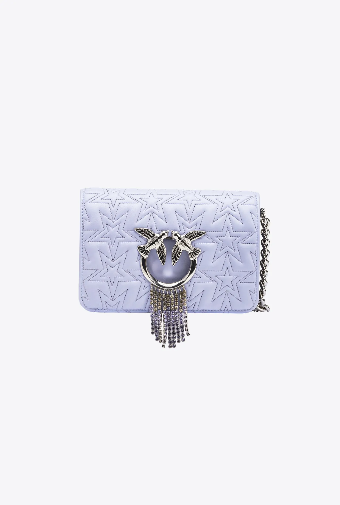 Sacs De Soirée|PINKO Mini Love Bag Click Etoile Galleria Indigo-Nickel Brillant