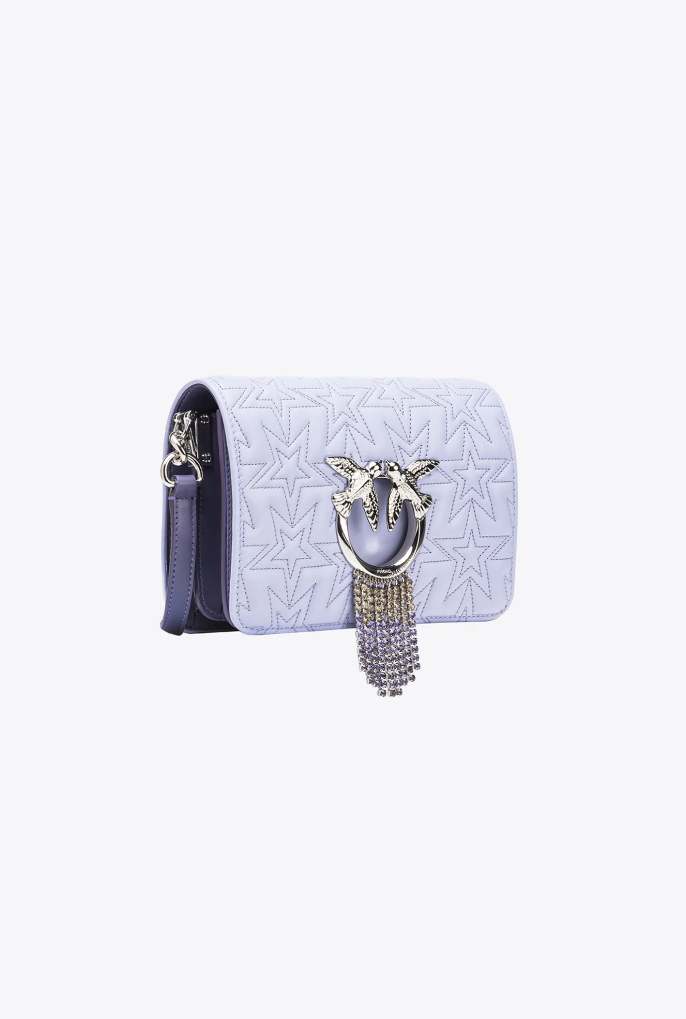 Sacs De Soirée|PINKO Mini Love Bag Click Etoile Galleria Indigo-Nickel Brillant