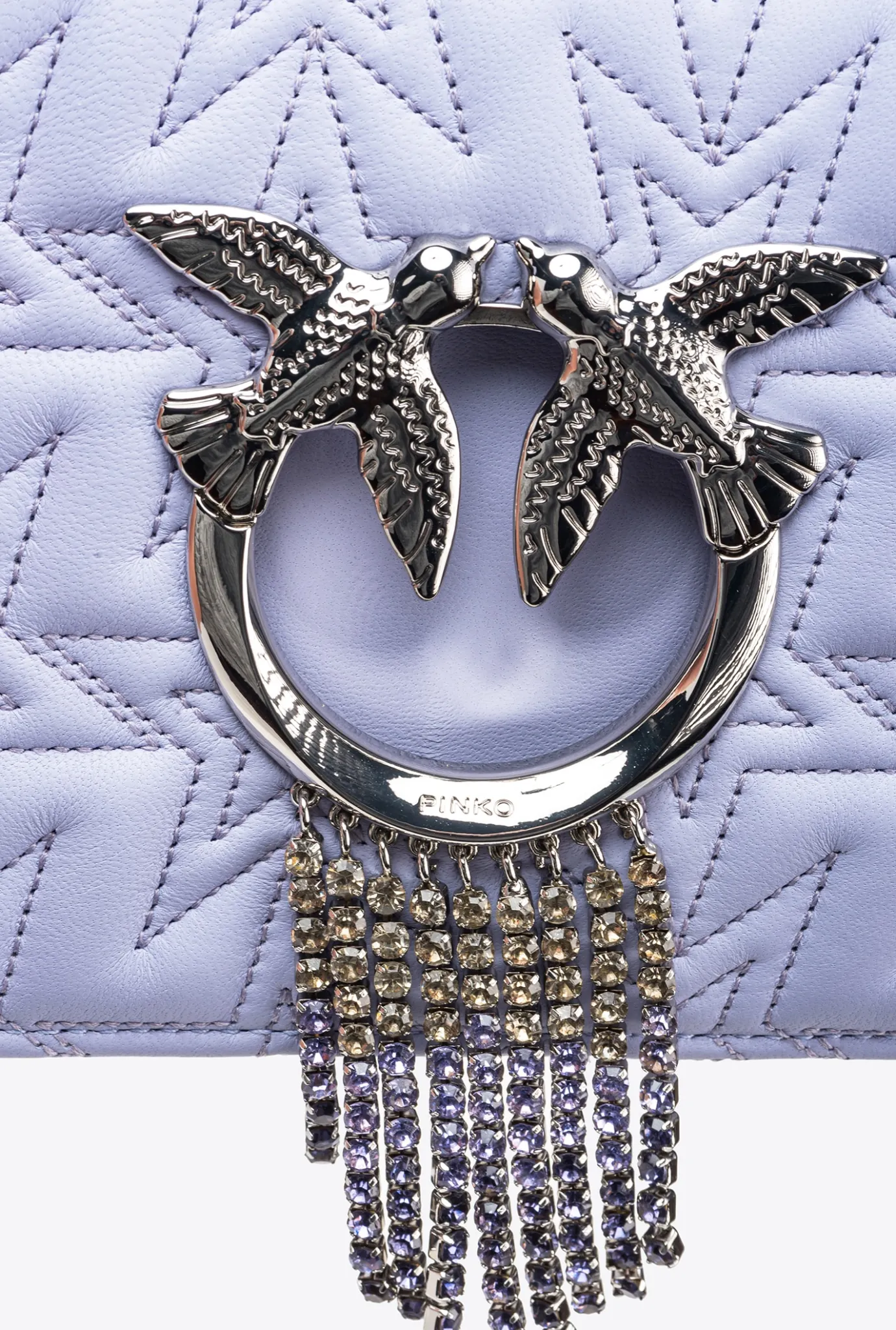 Sacs De Soirée|PINKO Mini Love Bag Click Etoile Galleria Indigo-Nickel Brillant