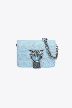 Sacs De Soirée|PINKO Mini Love Bag Click Etoile Galleria Aigue-Marine-Nickel Brillant