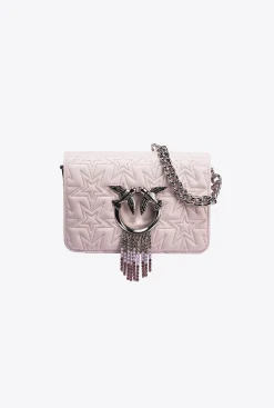 Sacs De Soirée|PINKO Mini Love Bag Click Etoile Galleria Rose Orchidee-Nickel Brillant