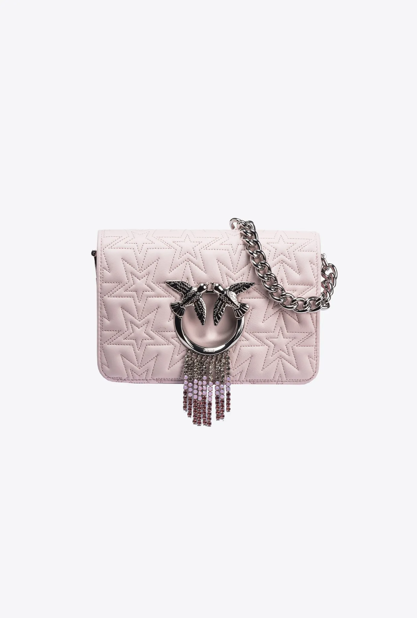 Sacs De Soirée|PINKO Mini Love Bag Click Etoile Galleria Rose Orchidee-Nickel Brillant