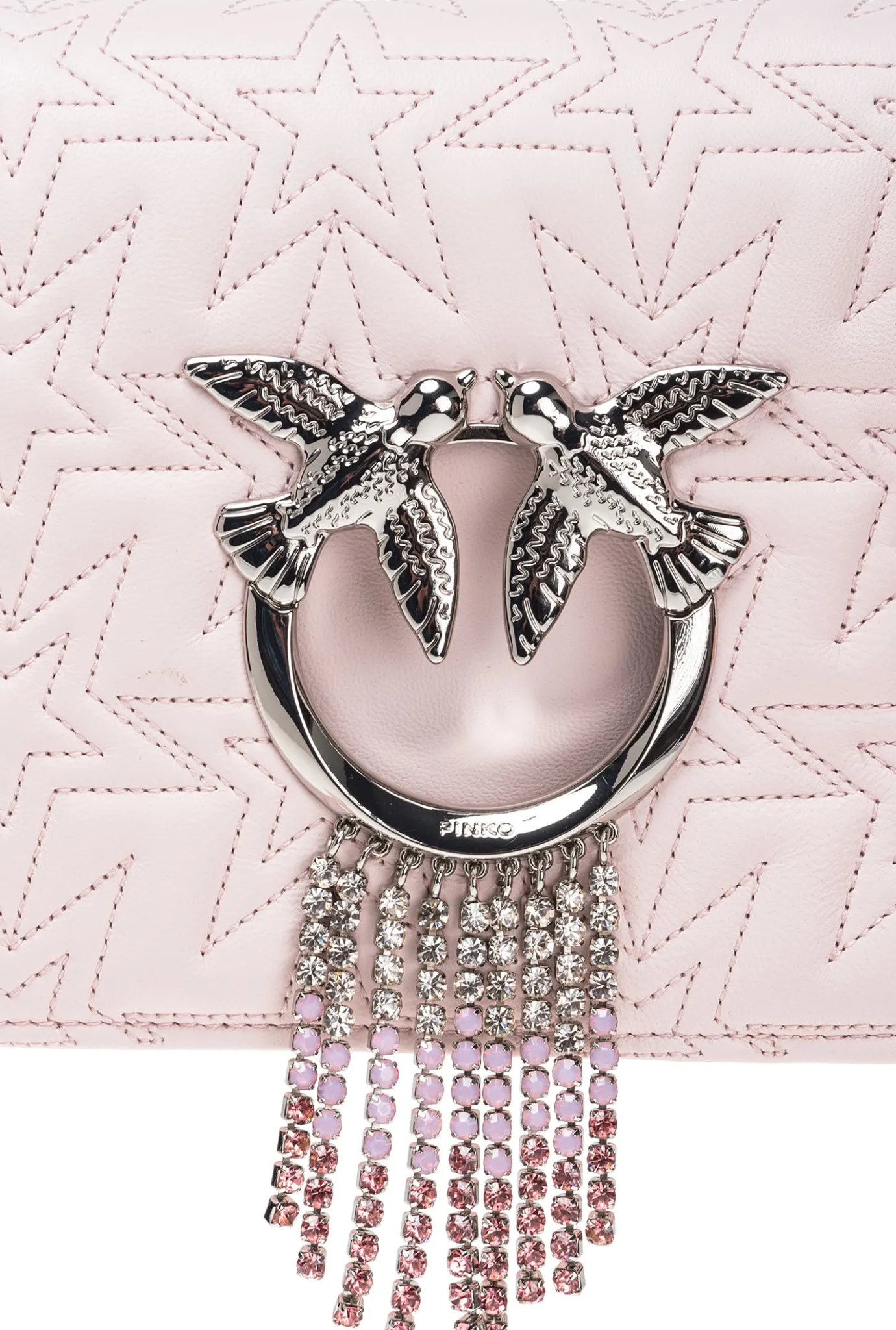 Sacs De Soirée|PINKO Mini Love Bag Click Etoile Galleria Rose Orchidee-Nickel Brillant