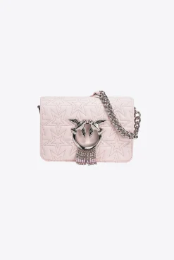 Sacs De Soirée|PINKO Mini Love Bag Click Etoile Galleria Rose Orchidee-Nickel Brillant