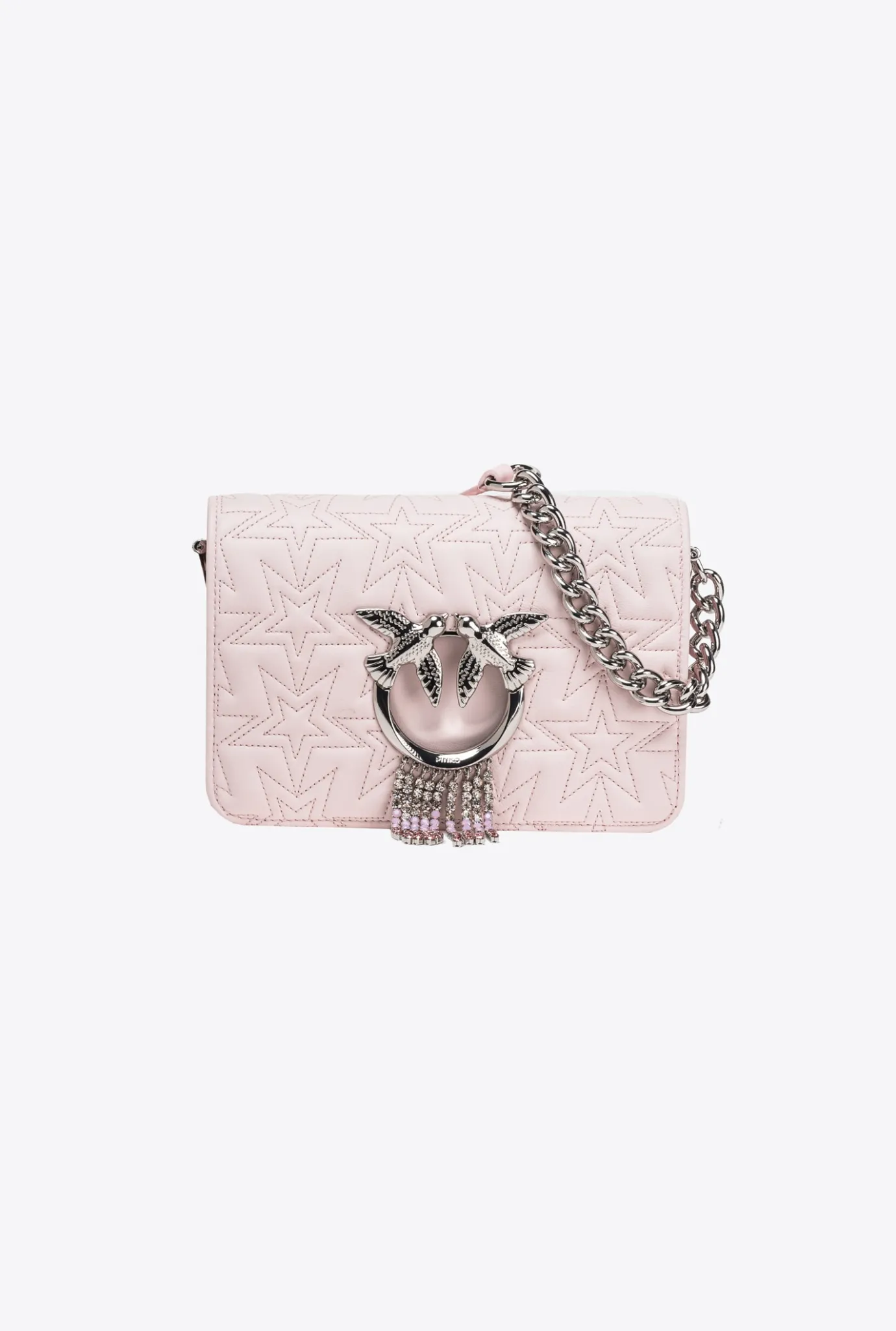 Sacs De Soirée|PINKO Mini Love Bag Click Etoile Galleria Rose Orchidee-Nickel Brillant