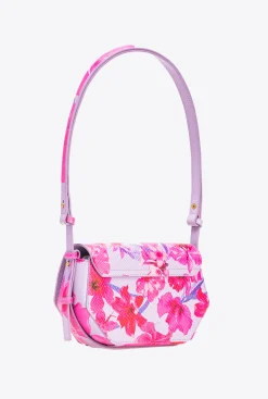 Sacs À Main|PINKO Mini Love Bag Click Exagon Fleurs Tropicales Lilas/Rose Clair/Fuchsia-Or Antique