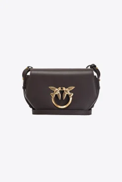 Sacs À Main|PINKO Mini Love Bag Click Exagon Simply Marron Outrenoir-Or Antique