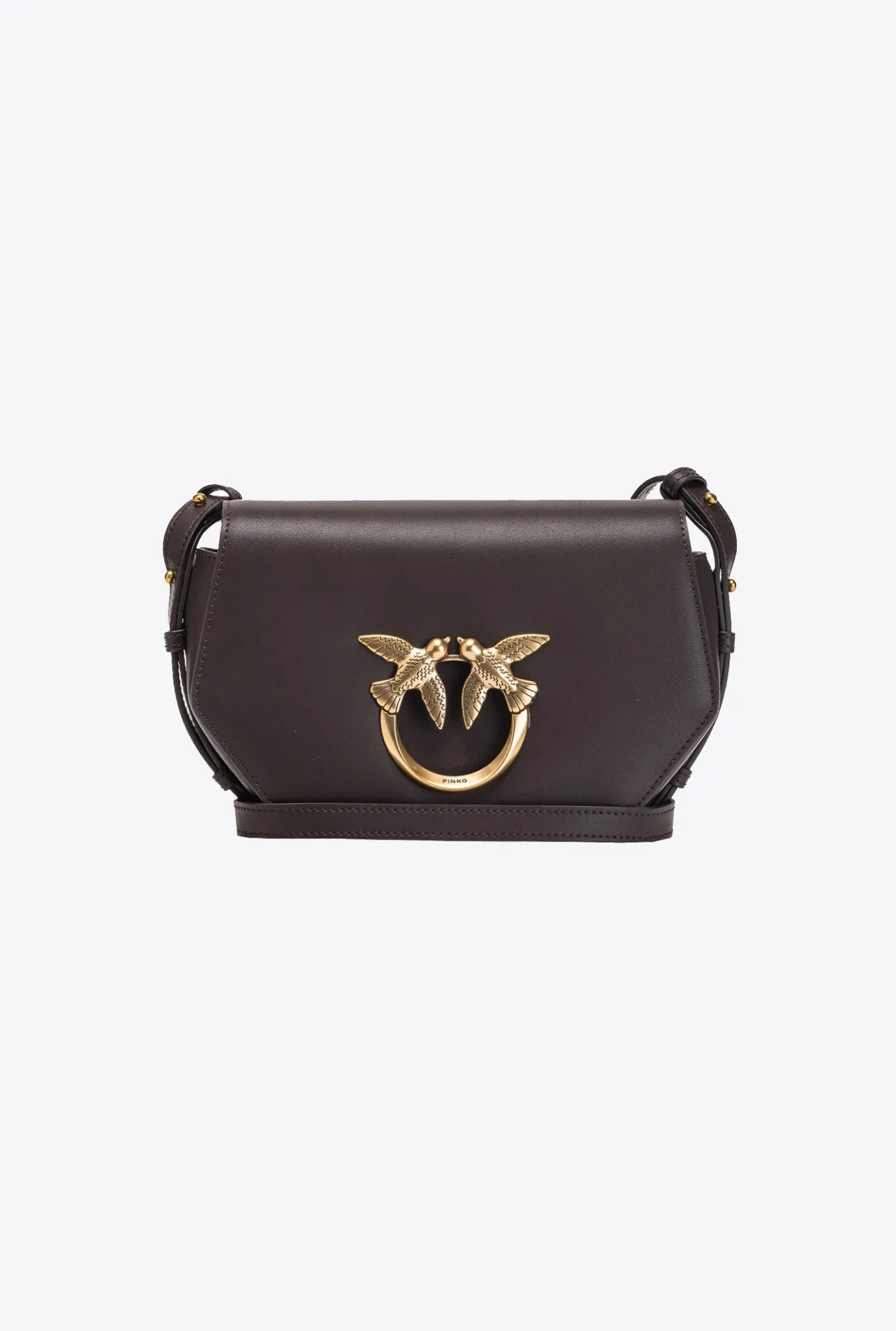 Sacs À Main|PINKO Mini Love Bag Click Exagon Simply Marron Outrenoir-Or Antique
