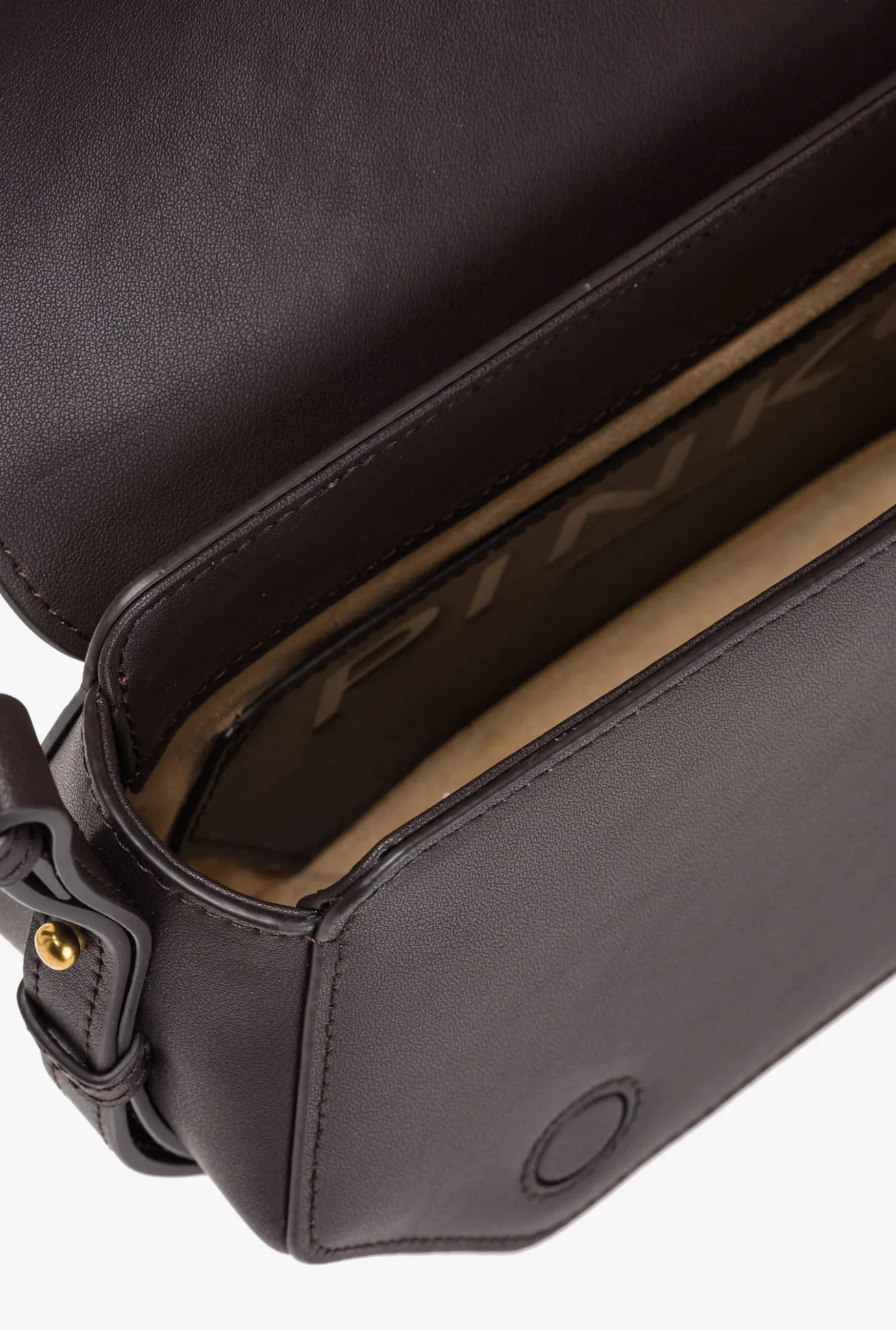 Sacs À Main|PINKO Mini Love Bag Click Exagon Simply Marron Outrenoir-Or Antique