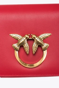 Sacs À Main|PINKO Mini Love Bag Click Exagon Simply Rouge Grenat-Or Antique