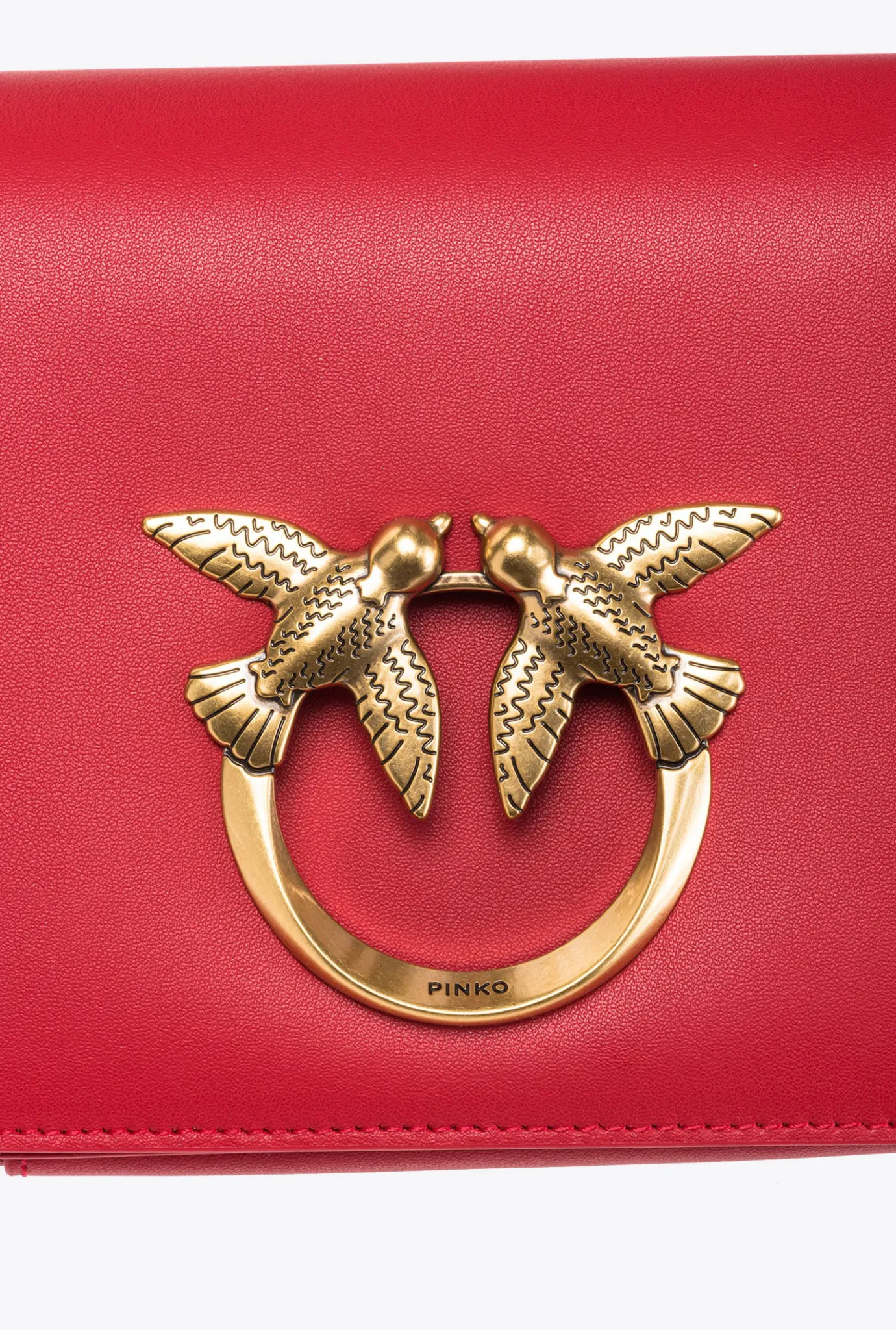 Sacs À Main|PINKO Mini Love Bag Click Exagon Simply Rouge Grenat-Or Antique
