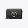 Sacs De Soirée|PINKO Mini Love Bag Click Full Strass Noir-Vieil Argent