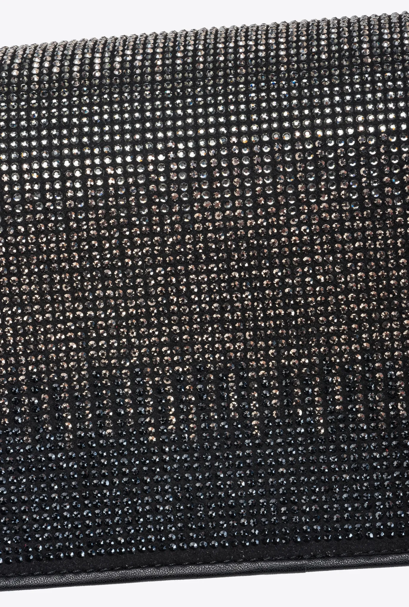 Sacs De Soirée|PINKO Mini Love Bag Click Full Strass Noir-Vieil Argent