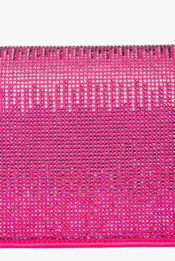 Sacs De Soirée|PINKO Mini Love Bag Click Full Strass Rose Pinko-Or Antique
