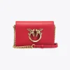 Sacs À Bandoulière|PINKO Mini Love Bag Click Simply Rouge Grenat-Or Antique