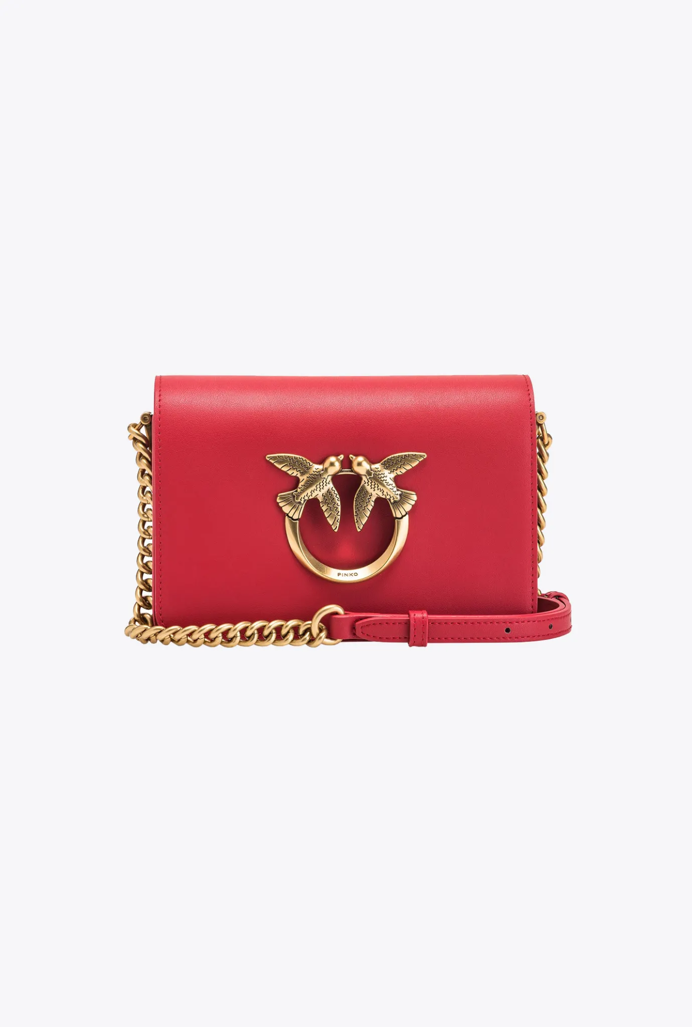 Sacs À Bandoulière|PINKO Mini Love Bag Click Simply Rouge Grenat-Or Antique