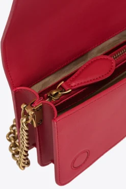 Sacs À Bandoulière|PINKO Mini Love Bag Click Simply Rouge Grenat-Or Antique