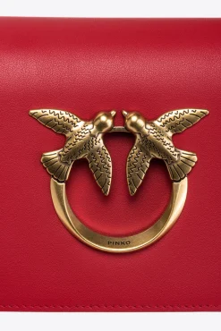 Sacs À Bandoulière|PINKO Mini Love Bag Click Simply Rouge Grenat-Or Antique
