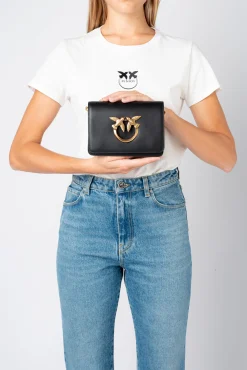 Sacs À Bandoulière|PINKO Mini Love Bag Click Simply Noir-Vieil Or