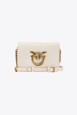 Sacs À Bandoulière|PINKO Mini Love Bag Click Simply Blanc+Blanc-Or Antique