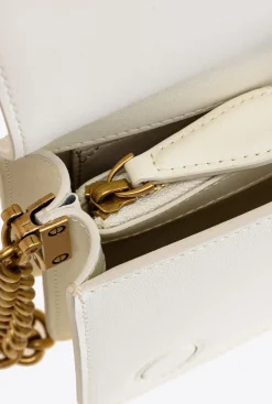 Sacs À Bandoulière|PINKO Mini Love Bag Click Simply Blanc+Blanc-Or Antique