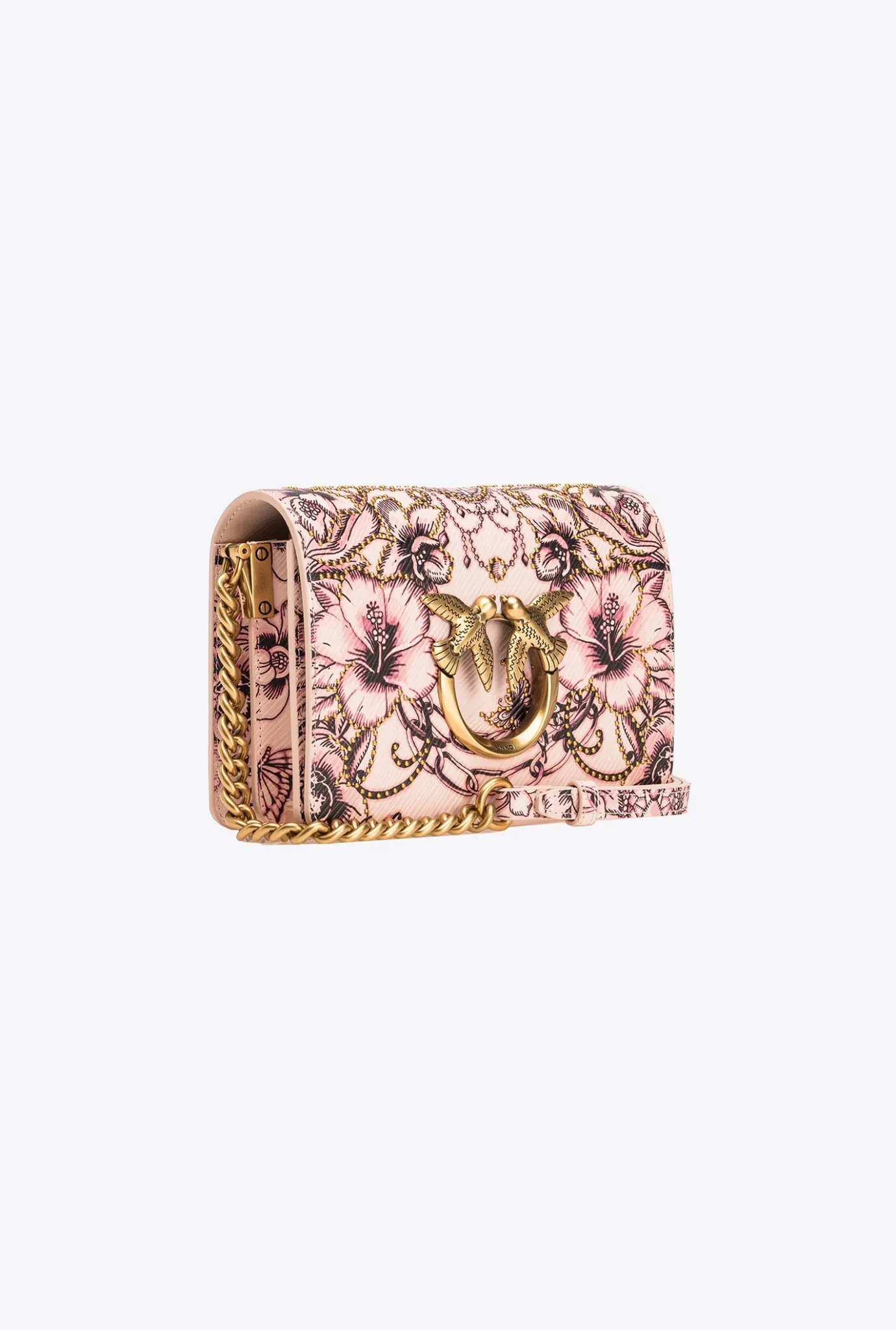 Sacs De Soirée|PINKO Mini Love Bag Click Tattoo Beurre/Noir-Or Antique