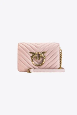 Sacs À Bandoulière|PINKO Mini Love Bag Click V Quilt Rose/Rose Poudre-Or Antique