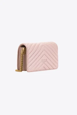 Sacs À Bandoulière|PINKO Mini Love Bag Click V Quilt Rose/Rose Poudre-Or Antique