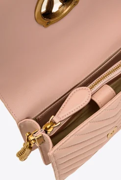 Sacs À Bandoulière|PINKO Mini Love Bag Click V Quilt Rose/Rose Poudre-Or Antique