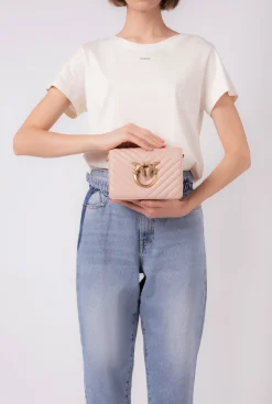 Sacs À Bandoulière|PINKO Mini Love Bag Click V Quilt Rose/Rose Poudre-Or Antique