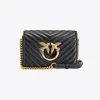 Sacs À Bandoulière|PINKO Mini Love Bag Click V Quilt Noir-Vieil Or