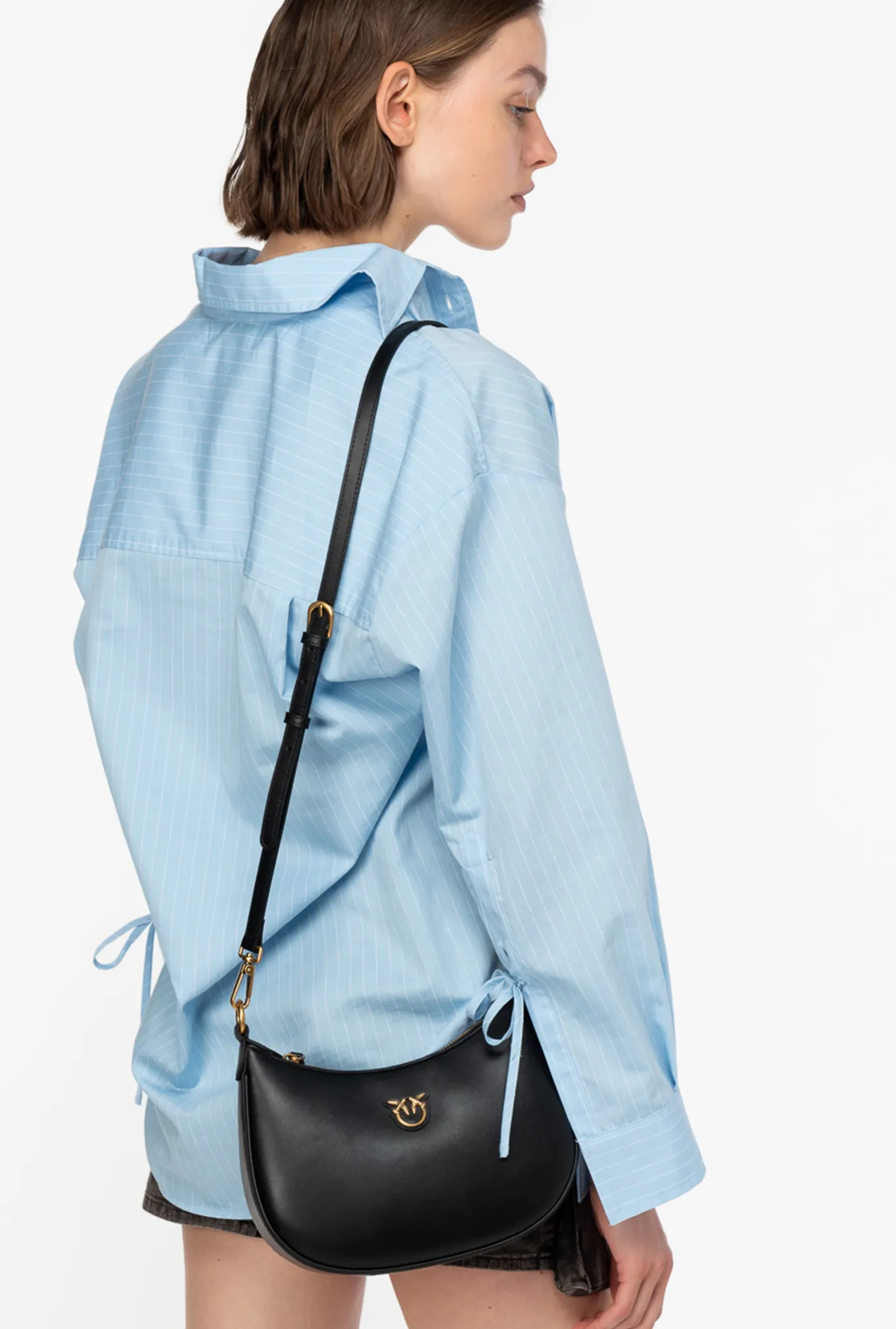 Sacs À Main|PINKO Mini Love Bag Half Moon Chinese New Year Noir-Vieil Or