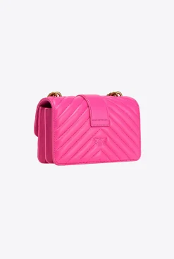 Sacs À Bandoulière|PINKO Mini Love Bag Icon Chevron Fuchsia-Or Antique