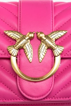 Sacs À Bandoulière|PINKO Mini Love Bag Icon Chevron Fuchsia-Or Antique